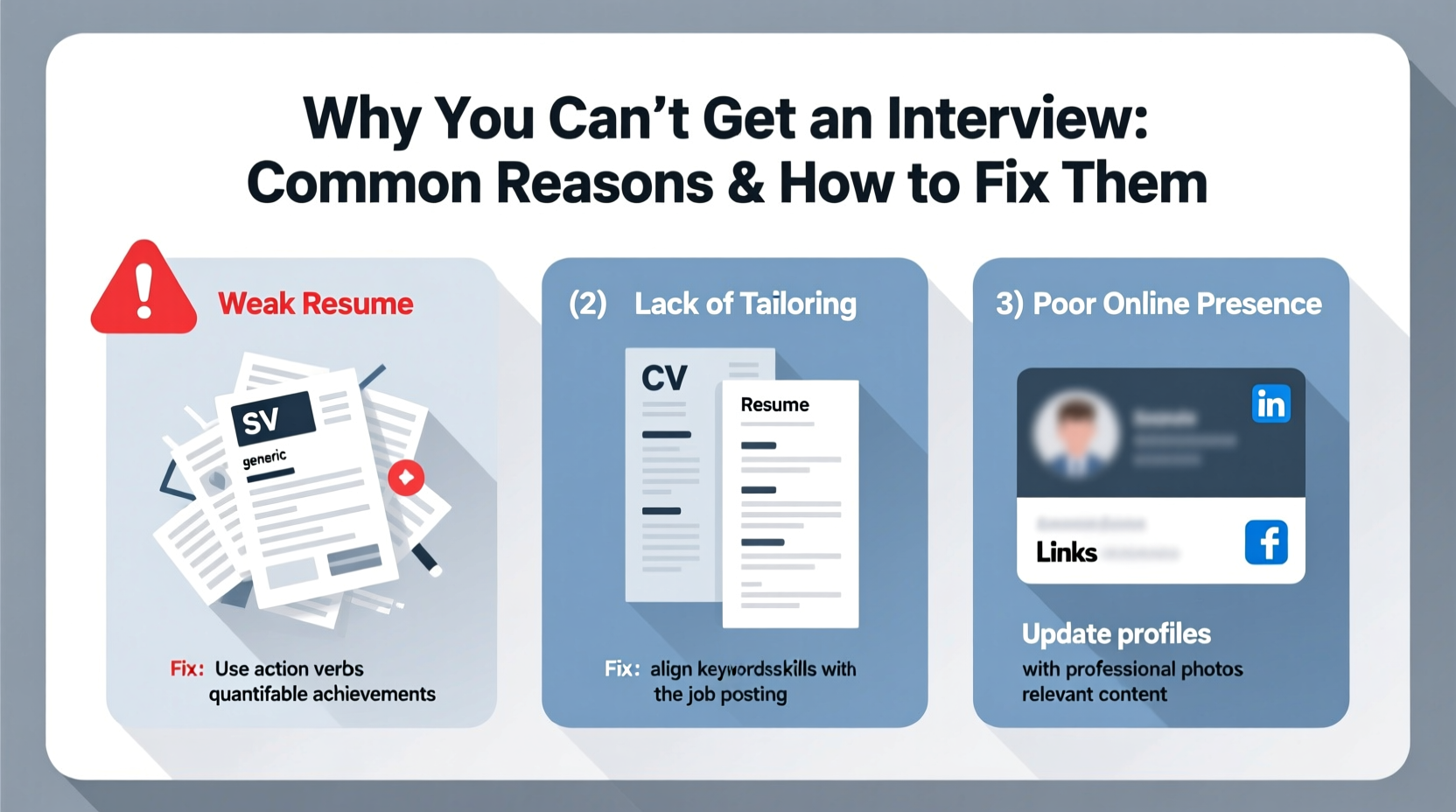 why cant i get an interview common reasons how to fix it