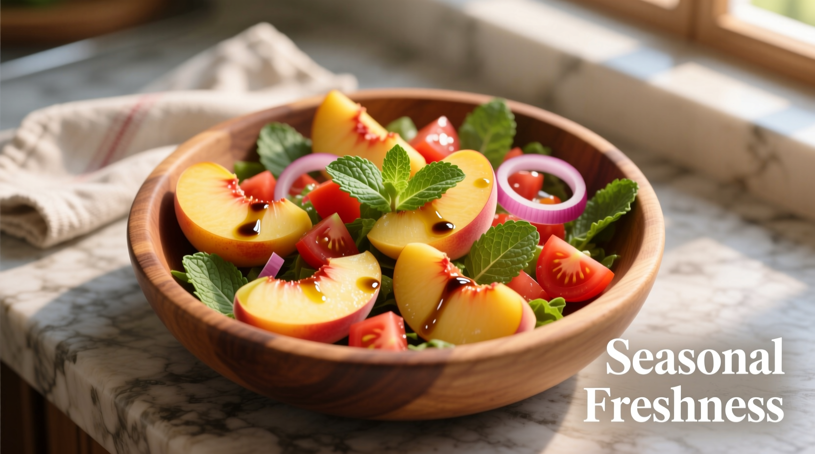 peach and tomato salad