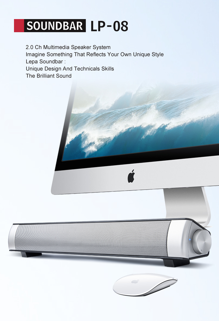 Samtronic High Quality Soundbar LP-08 Wireless Subwoofer Speaker for iPad/ iPhone/ Other Mobile Phone