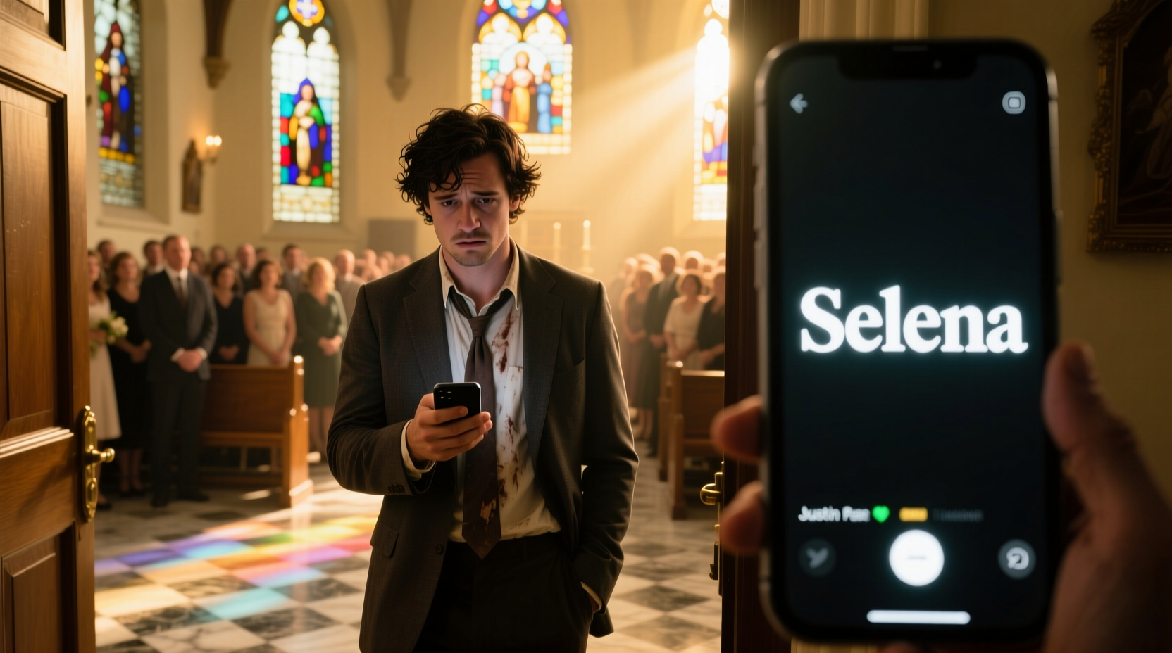 did justin call selena on his wedding day