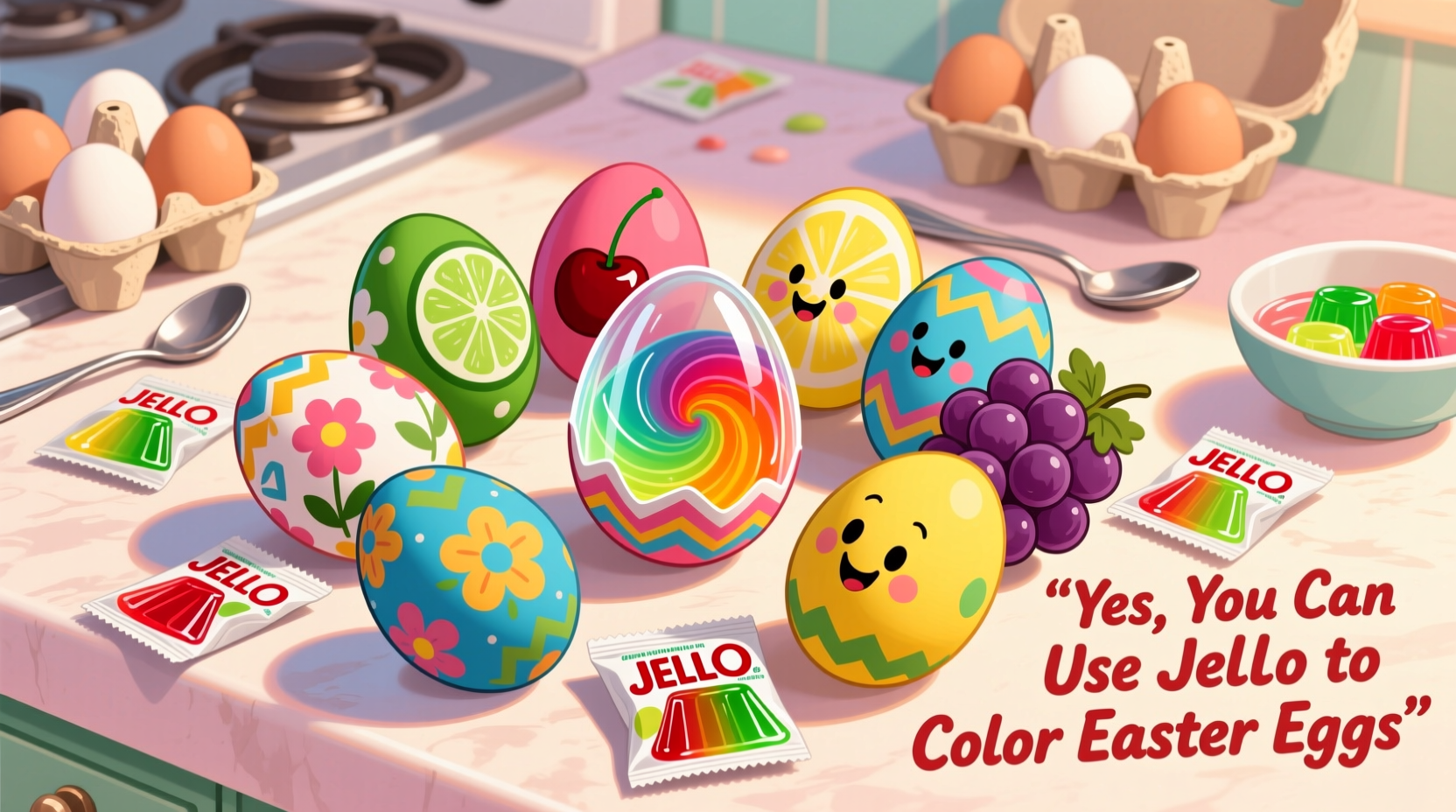 can you use jello to color easter eggs