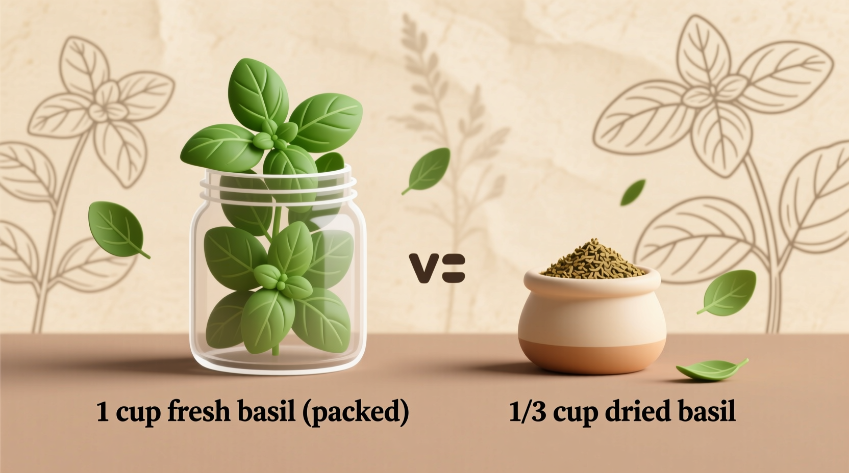 how much dried basil equals fresh basil
