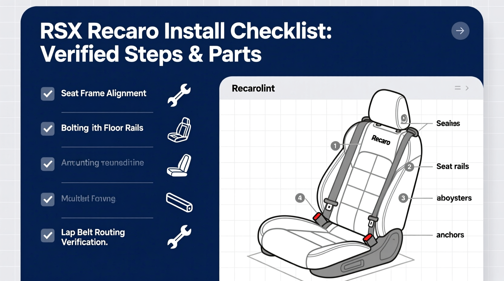 rsx recaro install checklist