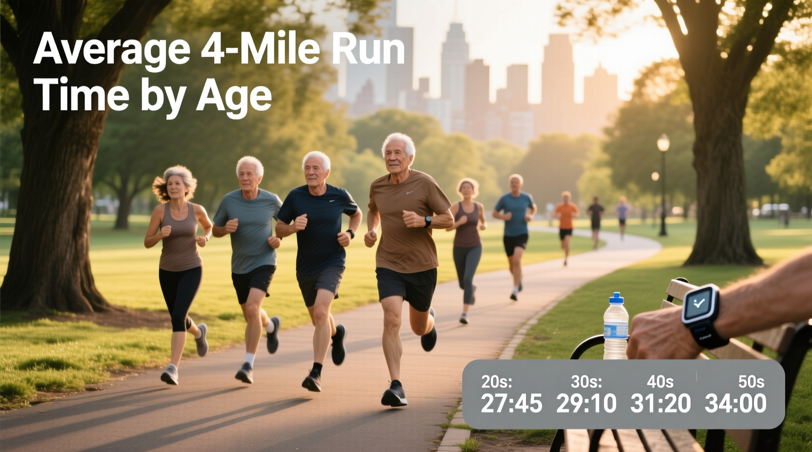 average 4 mile run time by age guide