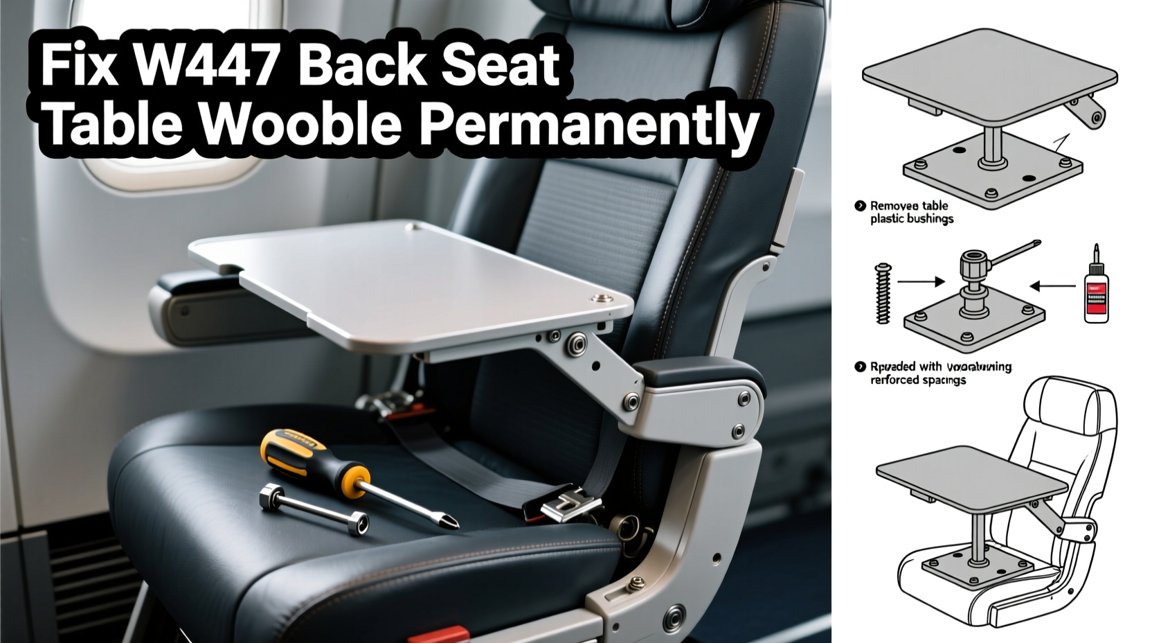 w447 back seat table wobble fix