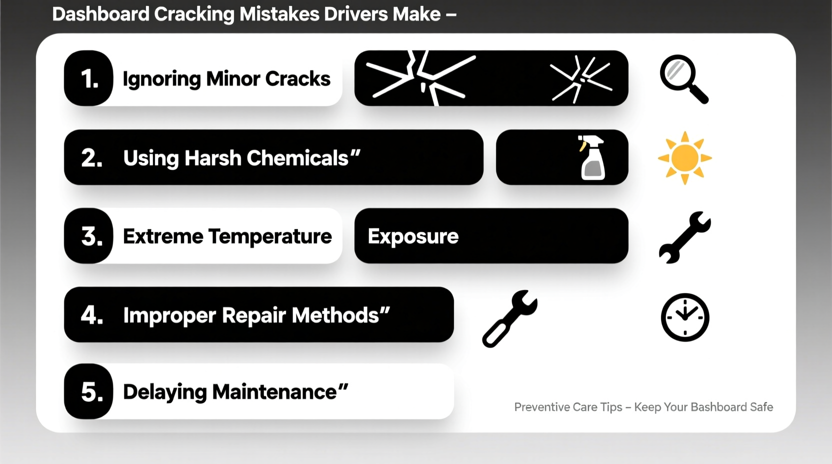 dashboard cracking mistakes