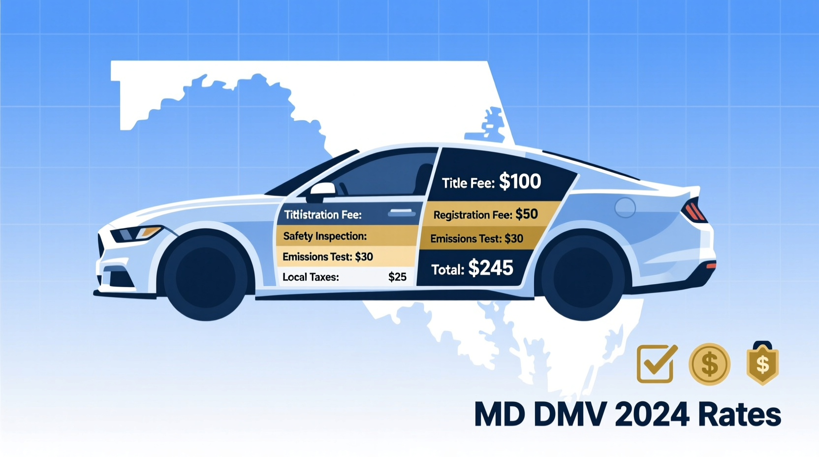 how much is car registration in md