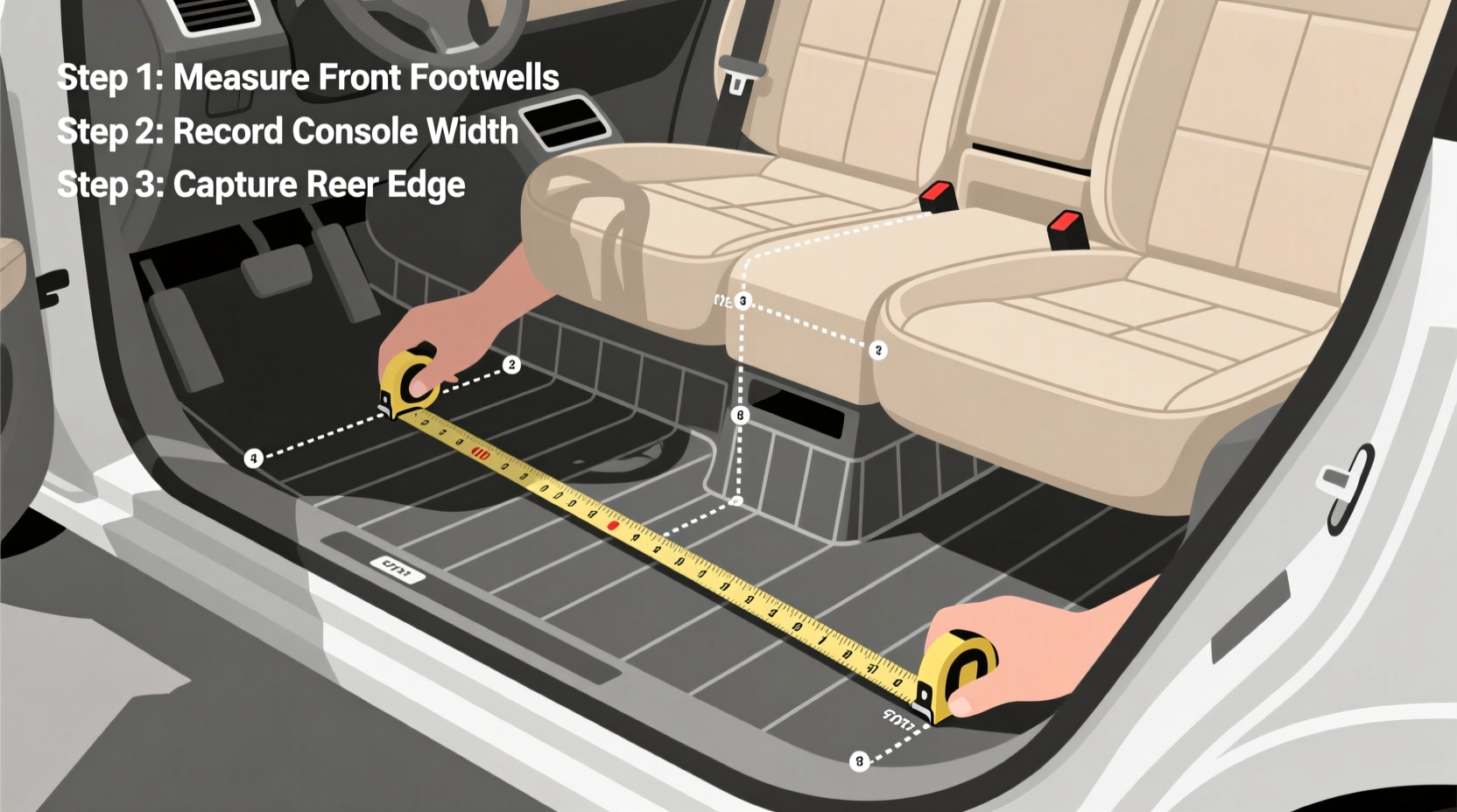 step by step guide to accurately measuring your car floor for perfect custom mats