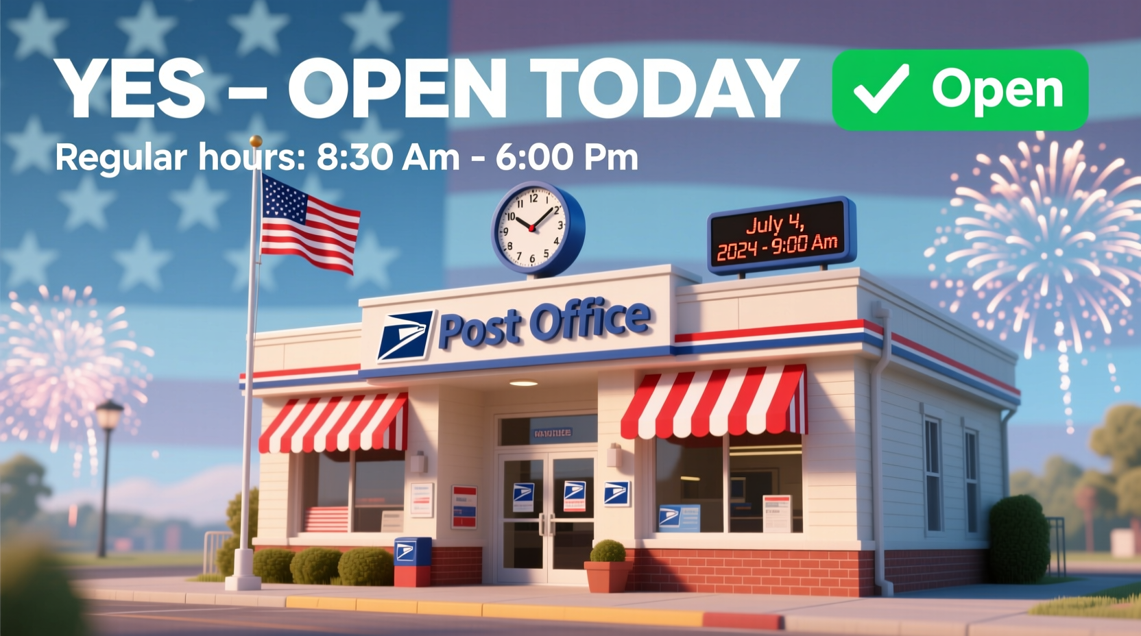 is the post office open on 4th of july