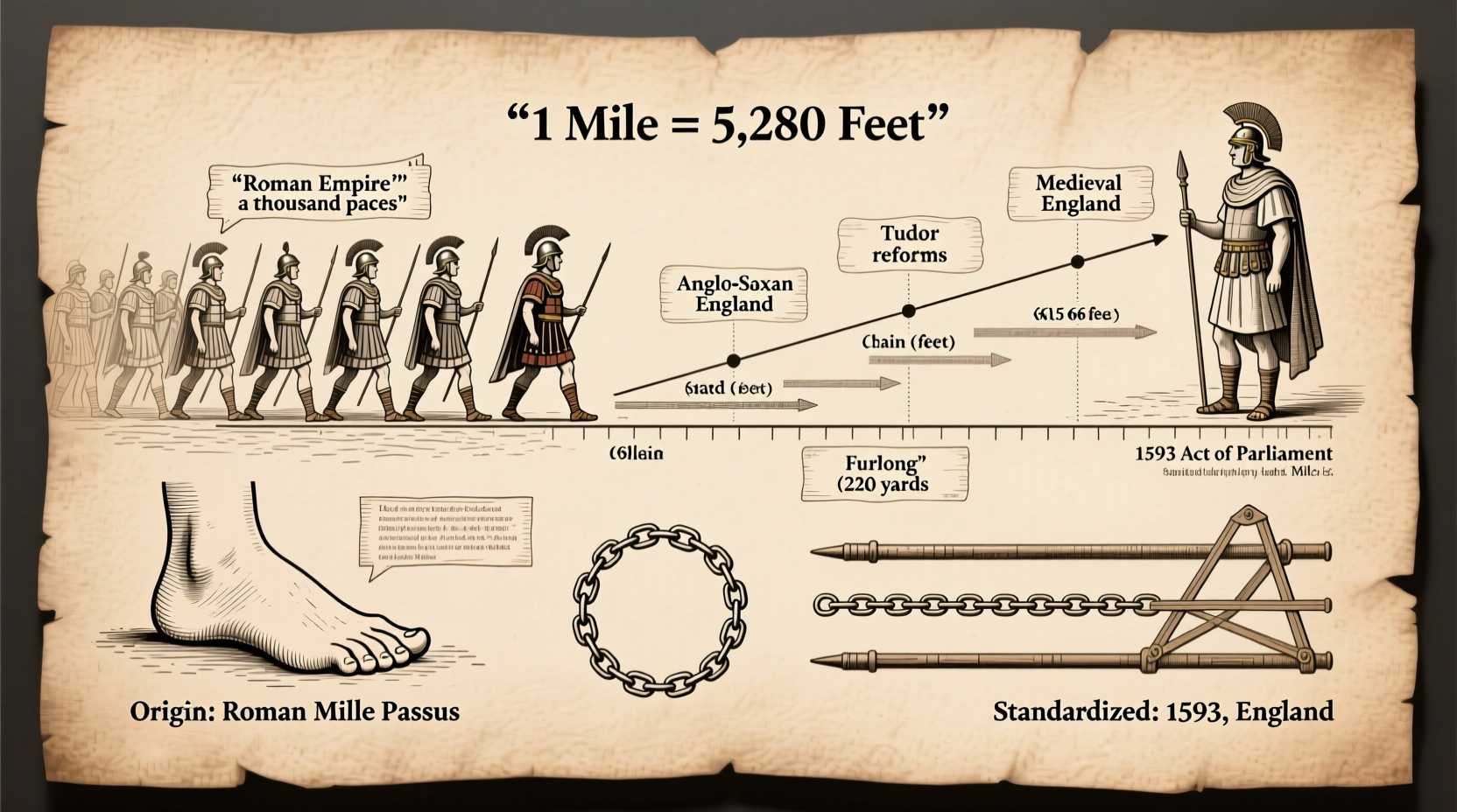 why is a mile 5280 feet origins and history explained