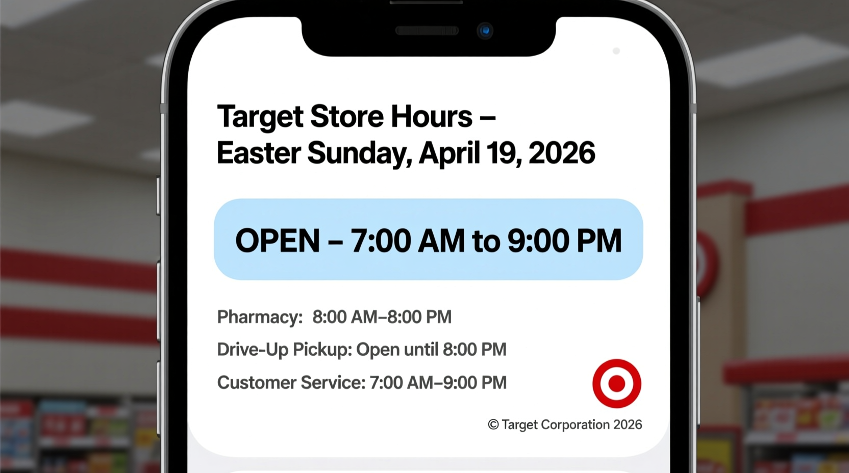 is target open today on easter