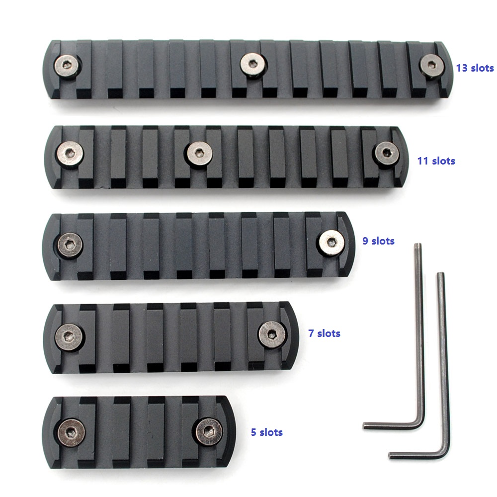 Aplus Black Keymod picatinny rail sections kit fits key mod handguard rail mount system - Optional 5,7,9,11,13 Slots