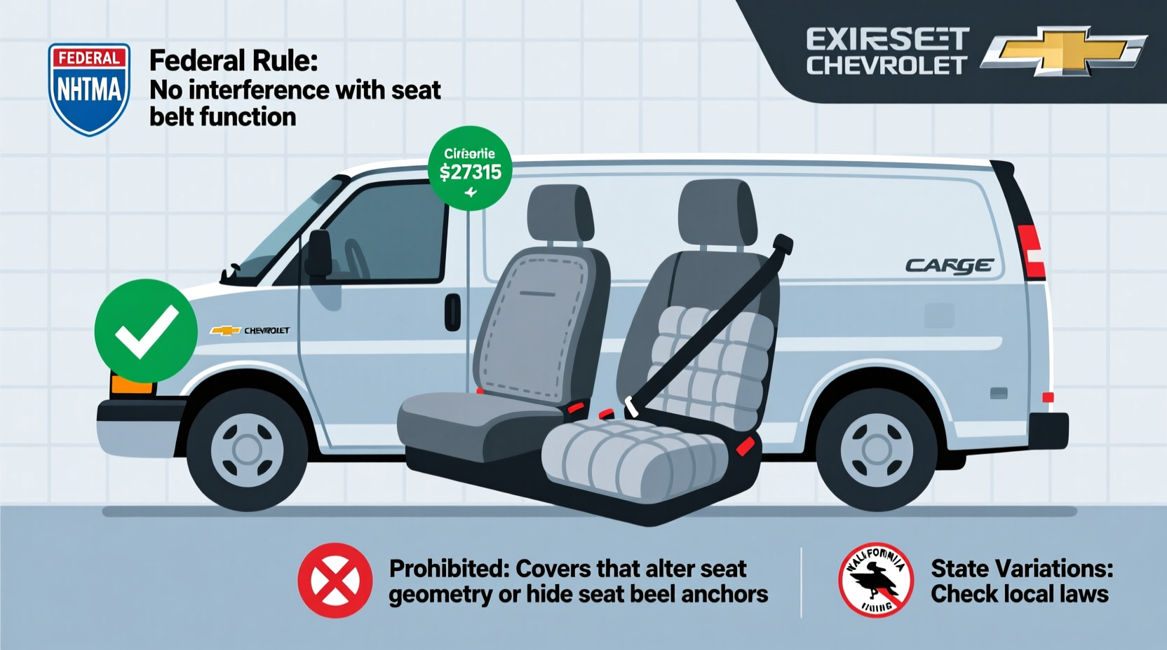 seat cover legality chevy express