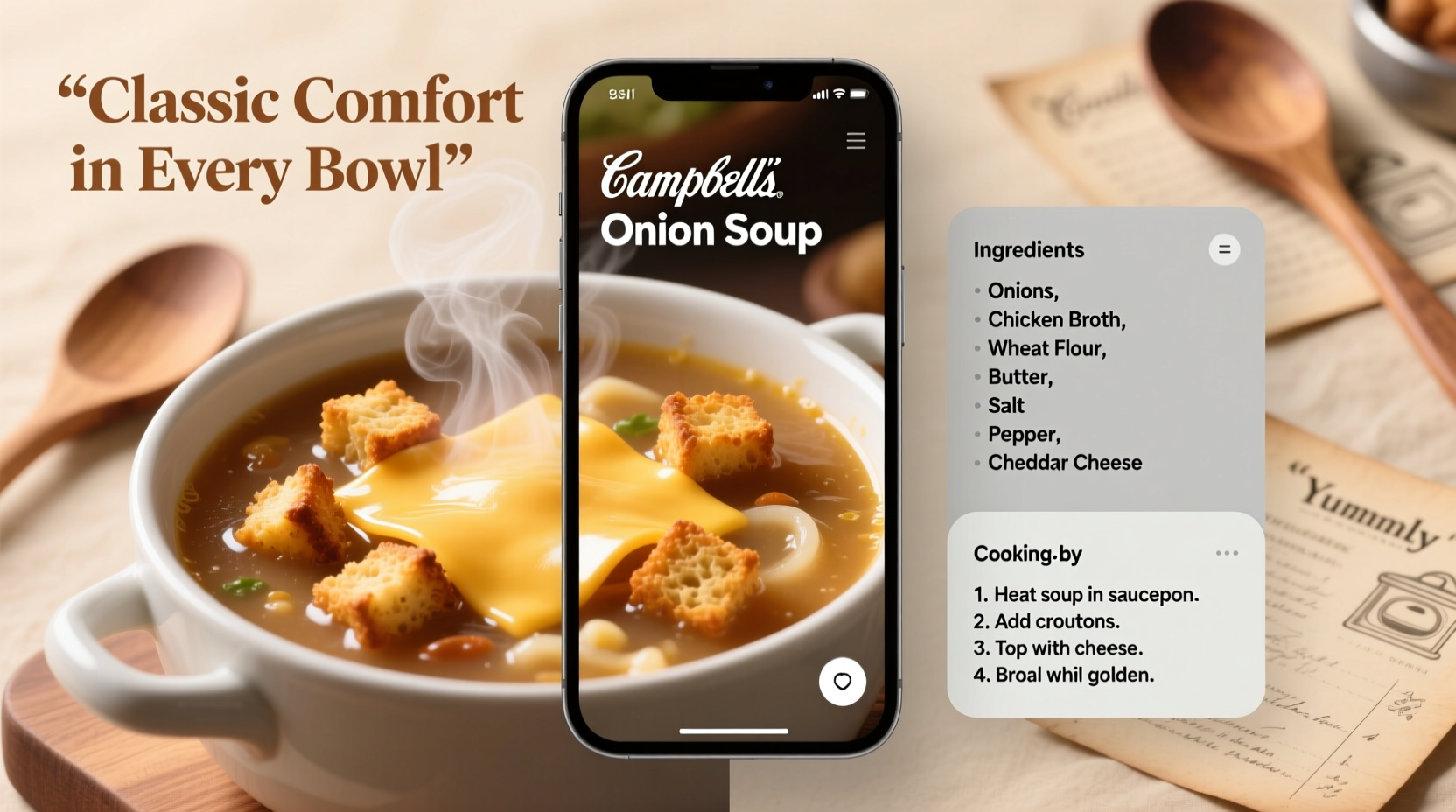 Campbell's onion soup in recipe application
