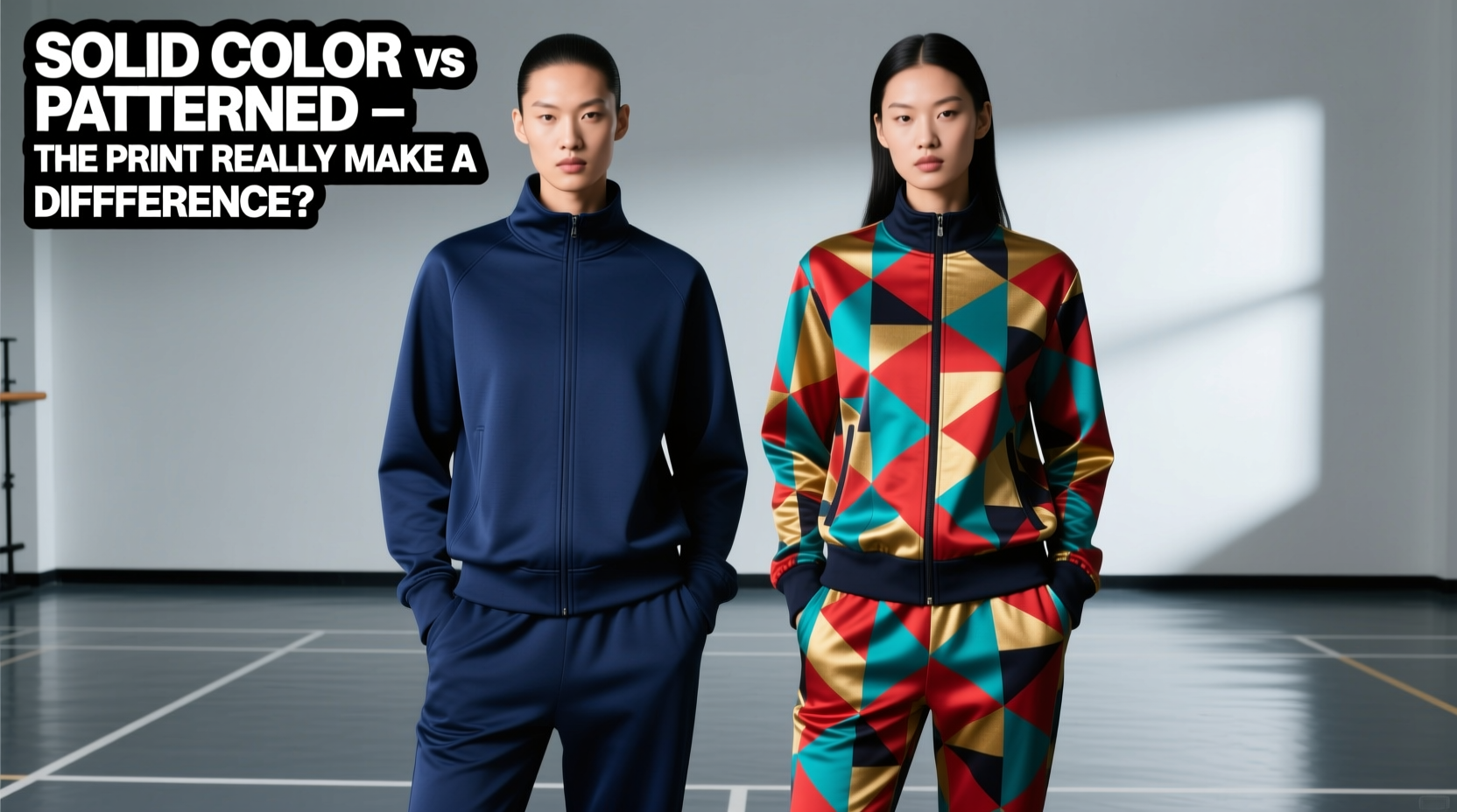 solid color tracksuit vs patterned does the print really make a difference