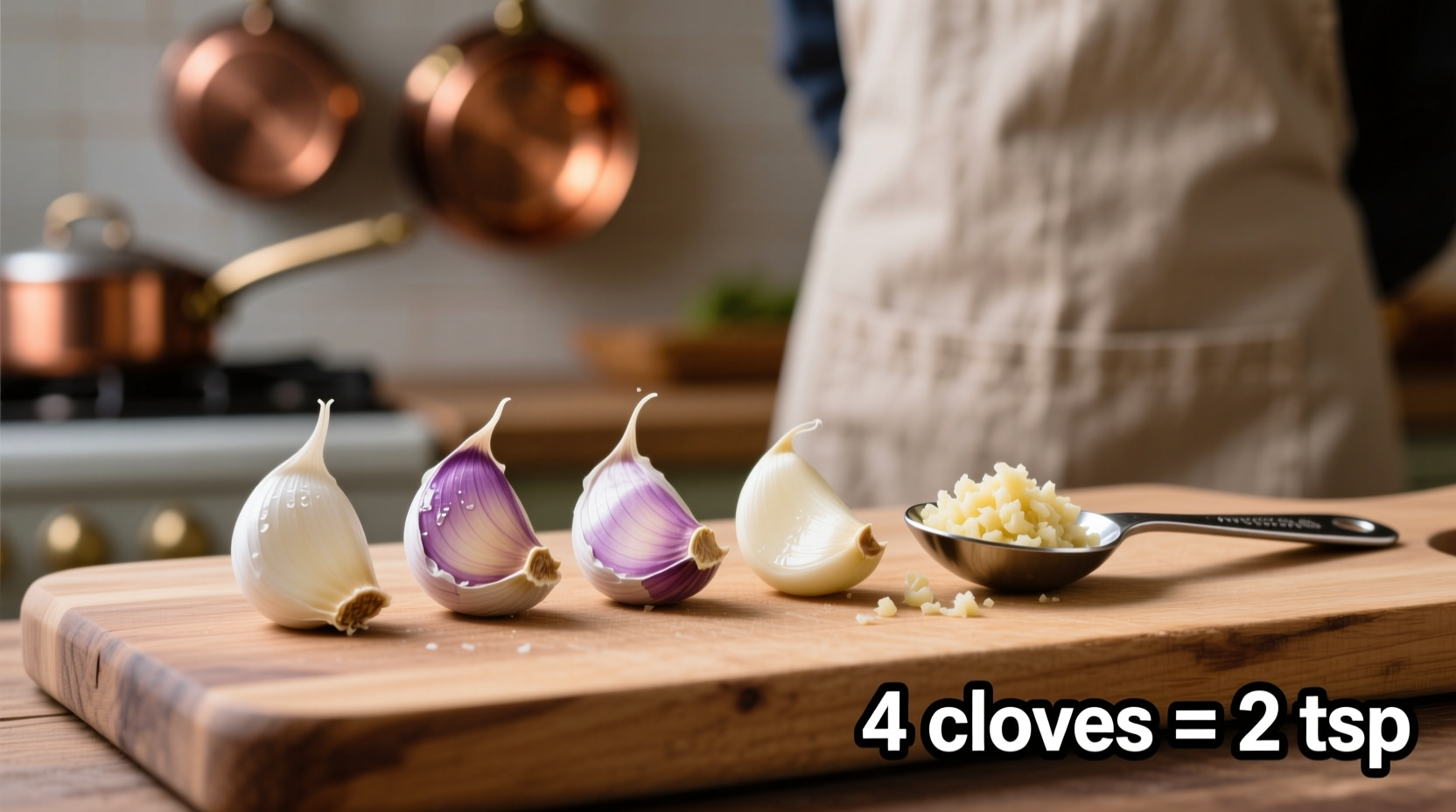 how many teaspoons is four cloves of garlic