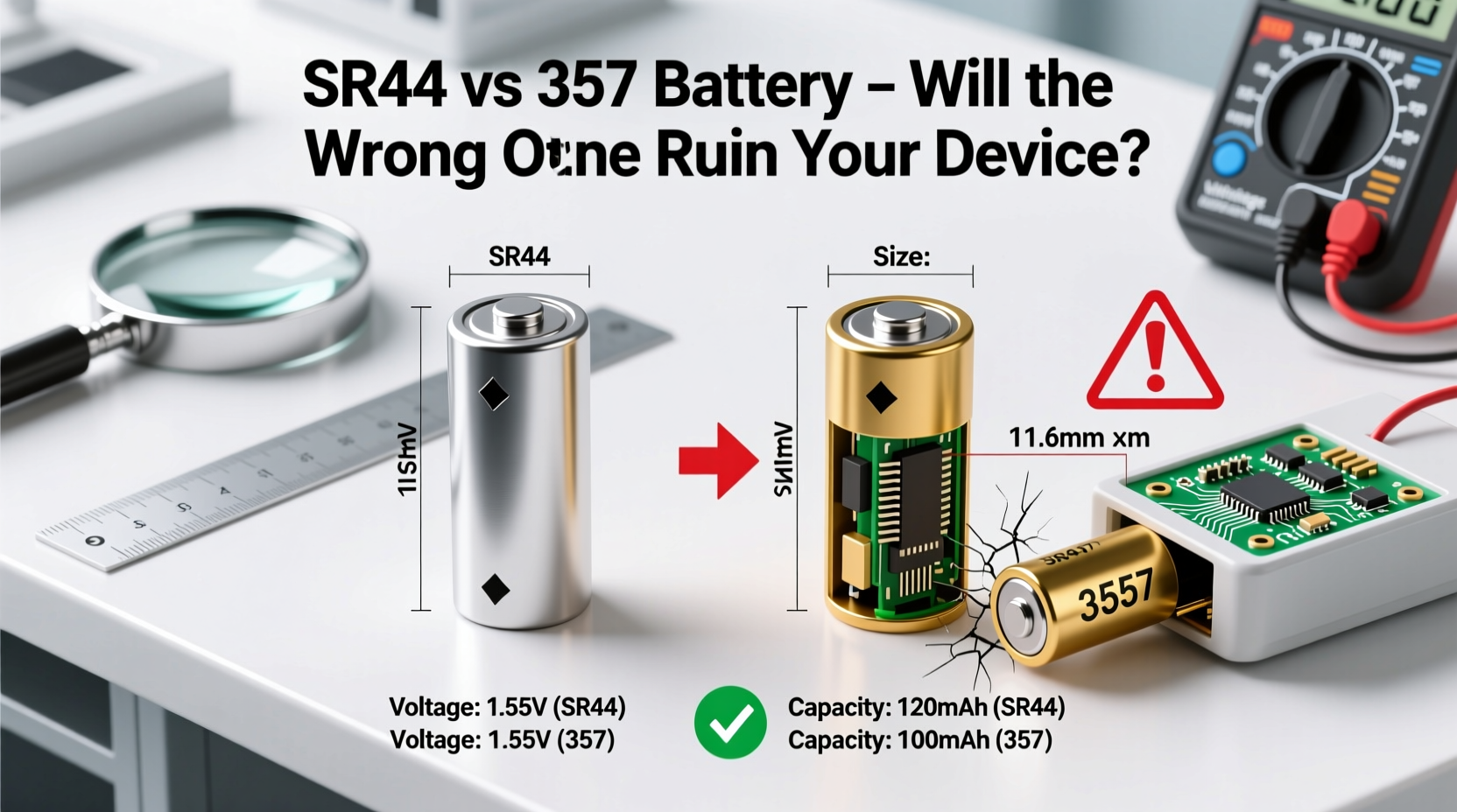sr44 vs 357 battery will the wrong one ruin my device