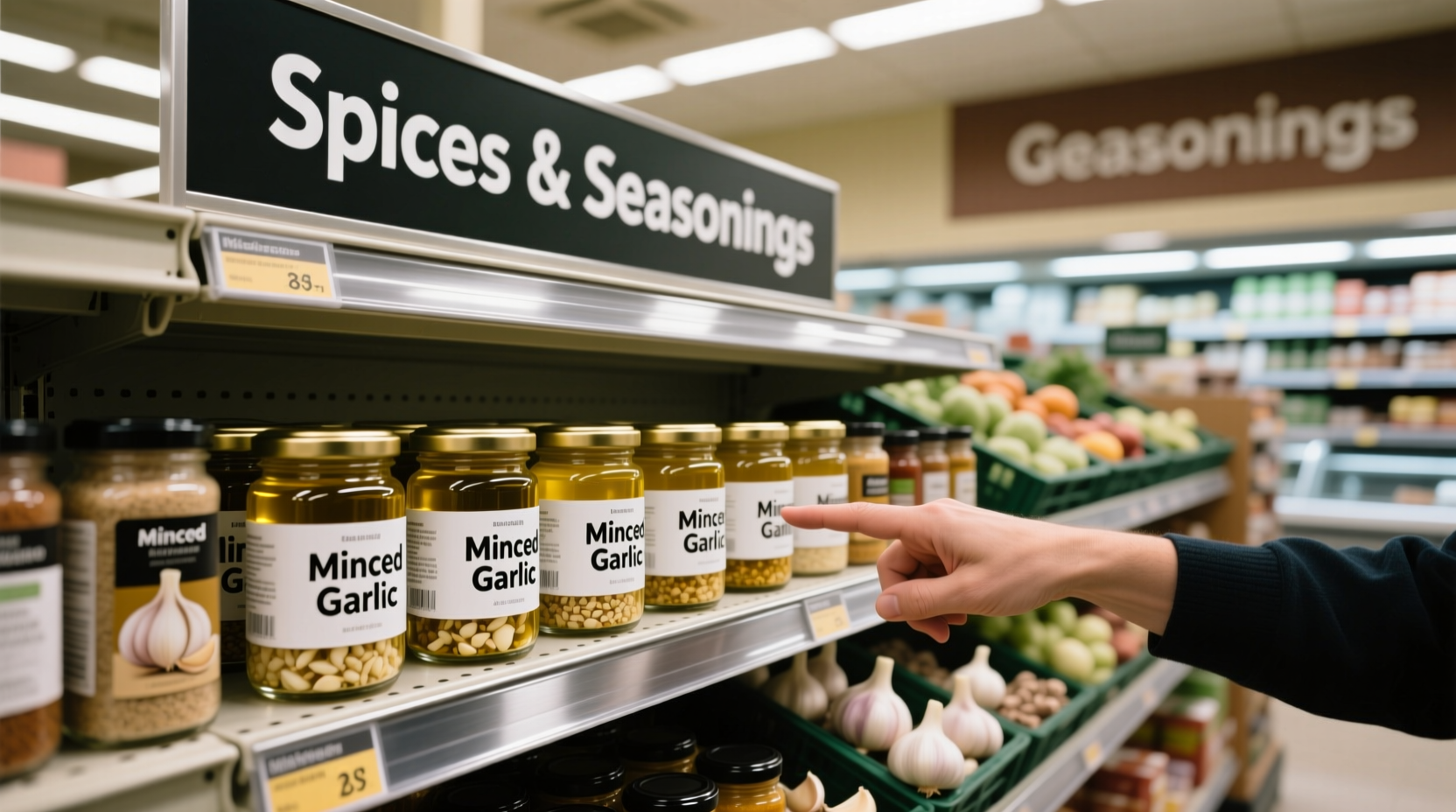 where do you find minced garlic in the grocery store