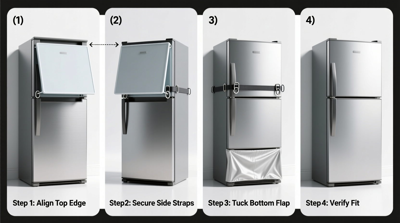 step by step guide how to properly install a refrigerator cover on a single door model