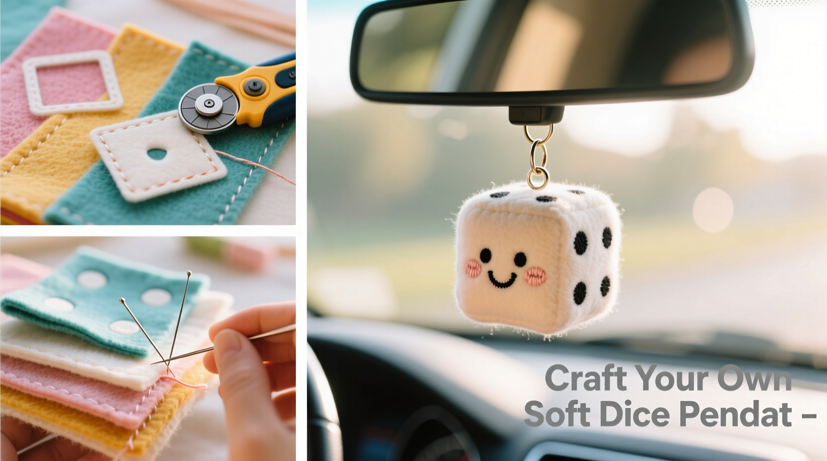 step by step guide to crafting a soft plush dice car pendant for personalized style