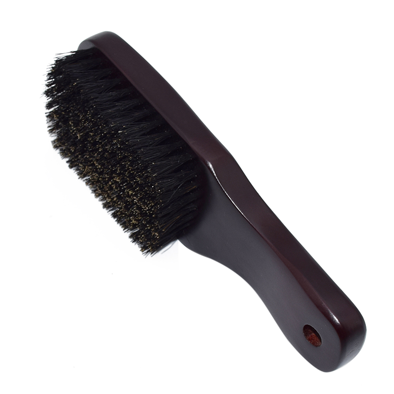 Amazon hot sale portable black wooden handle beard brush for men Beard Beauty Brush