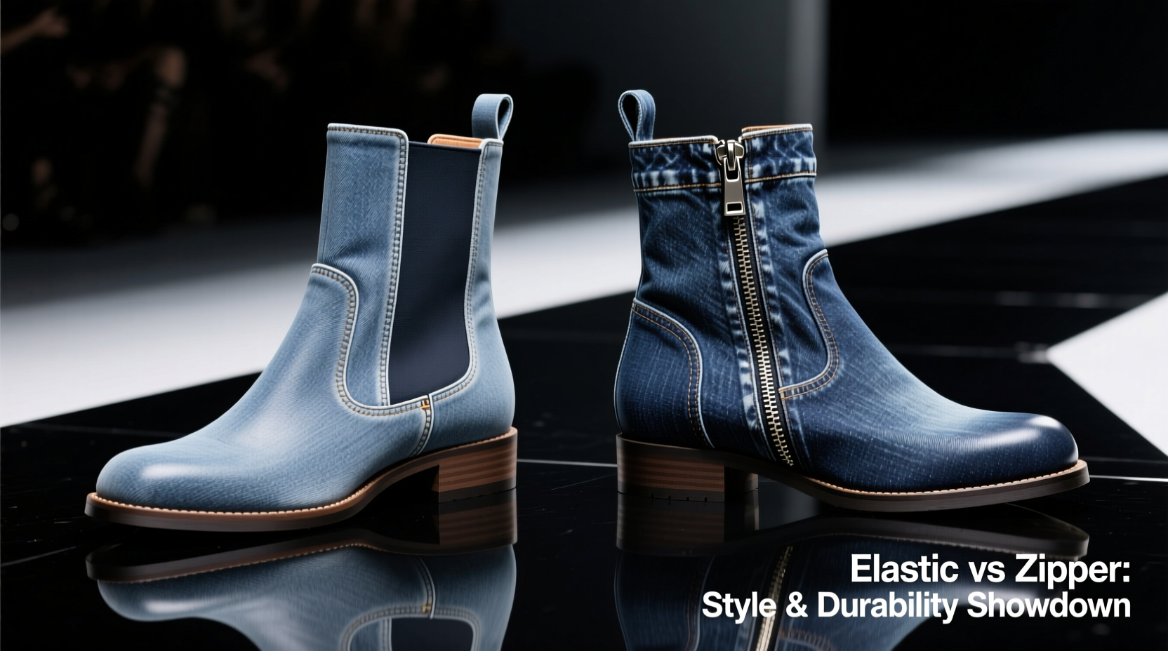 elastic vs zipper denim boots which closure is actually more stylish durable