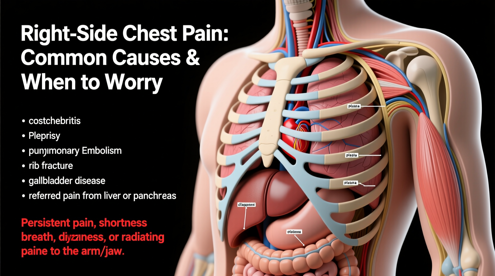right side chest pain common causes and when to worry