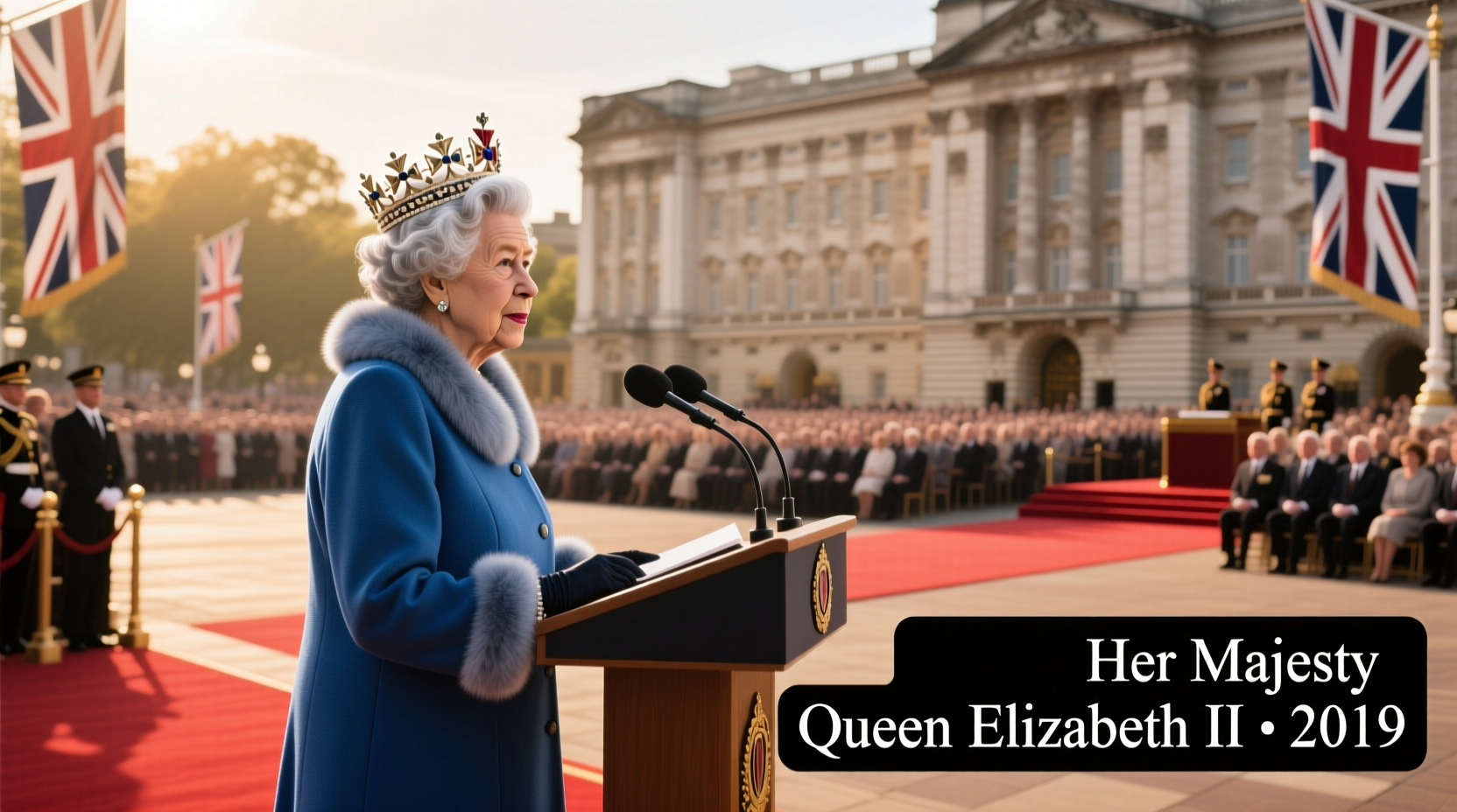 Queen Elizabeth II speaking at public event