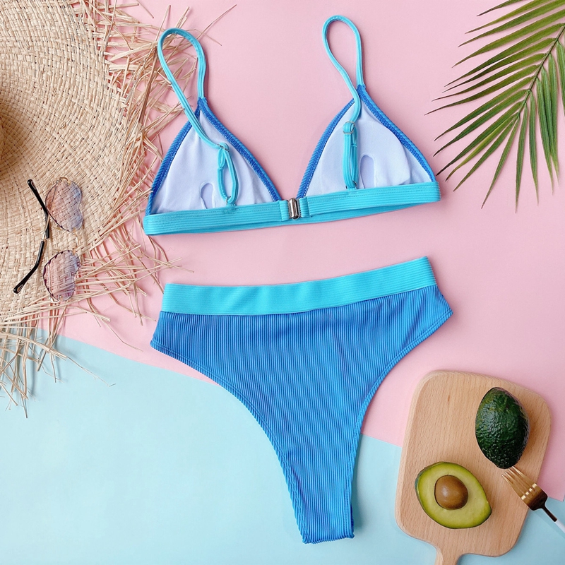 性感印花比基尼泳衣女高腰两件套泳装女泳衣夏季巴西比基尼套装