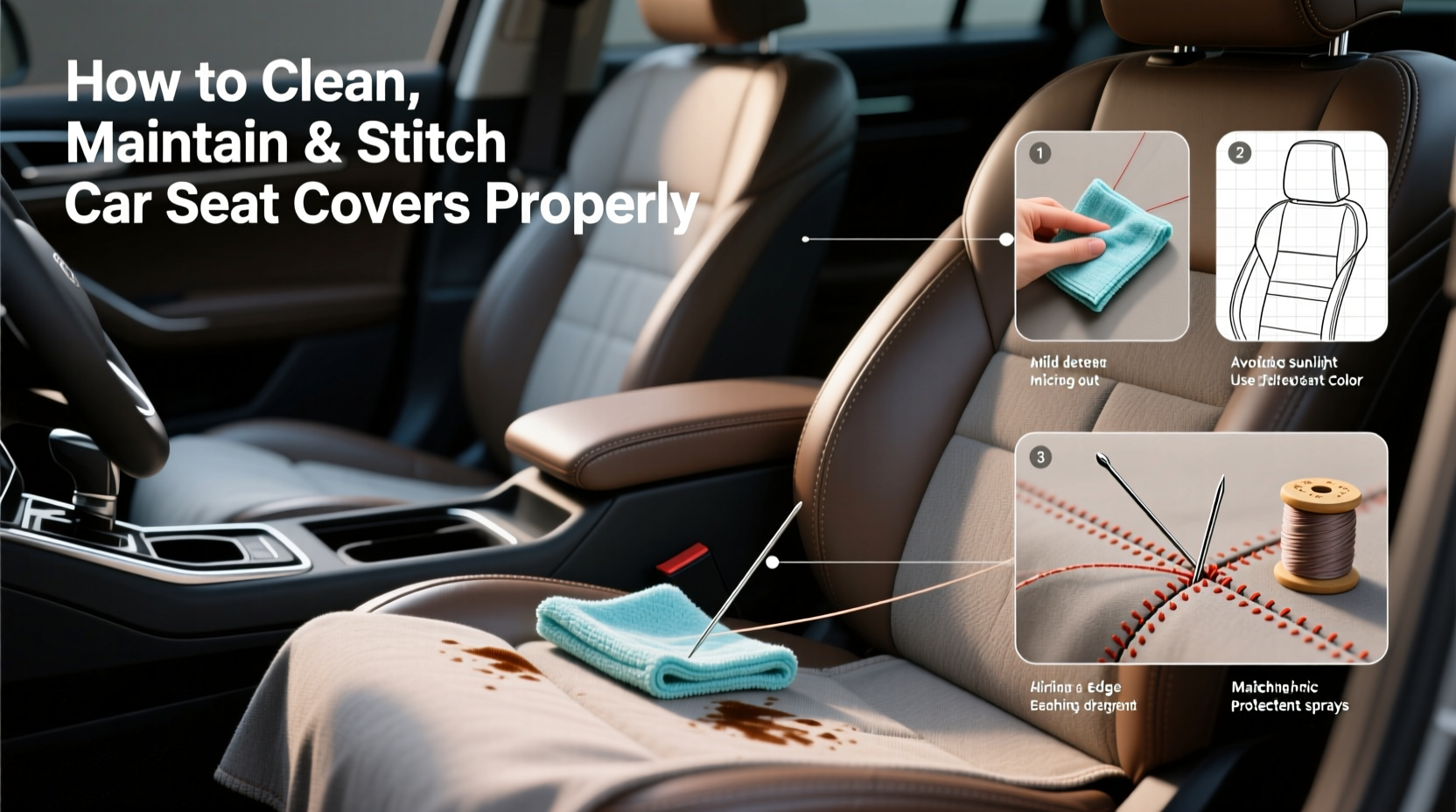 How to Clean, Maintain & Stitch Car Seat Covers Properly