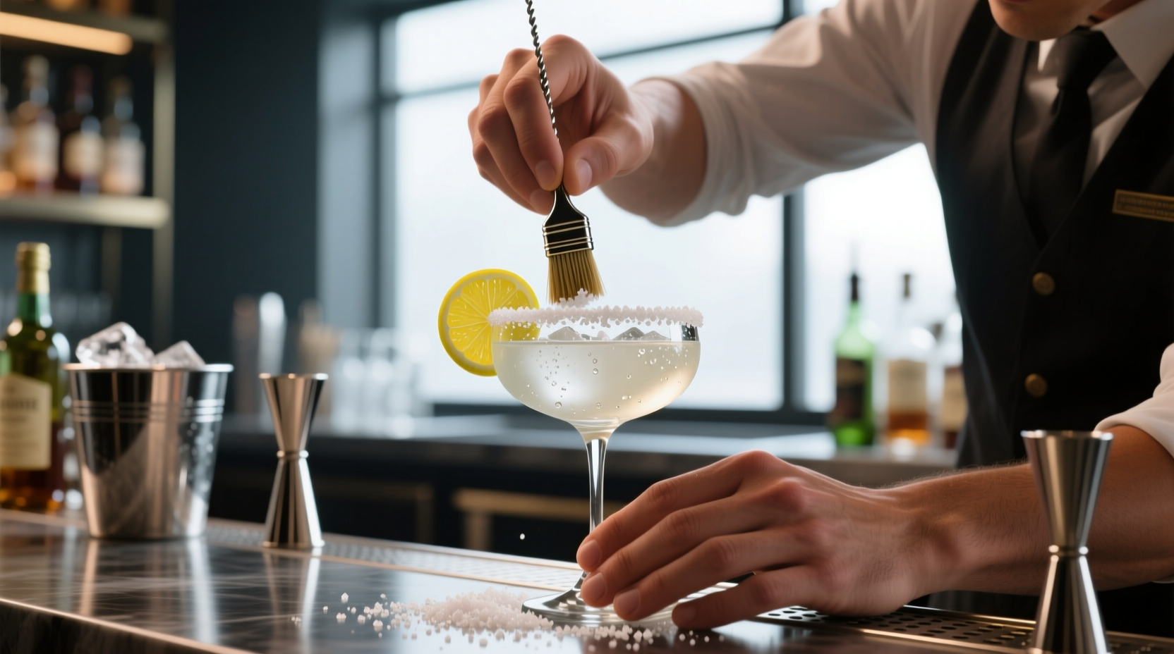 cocktail 101 how to rim a glass salted rim bartending technique