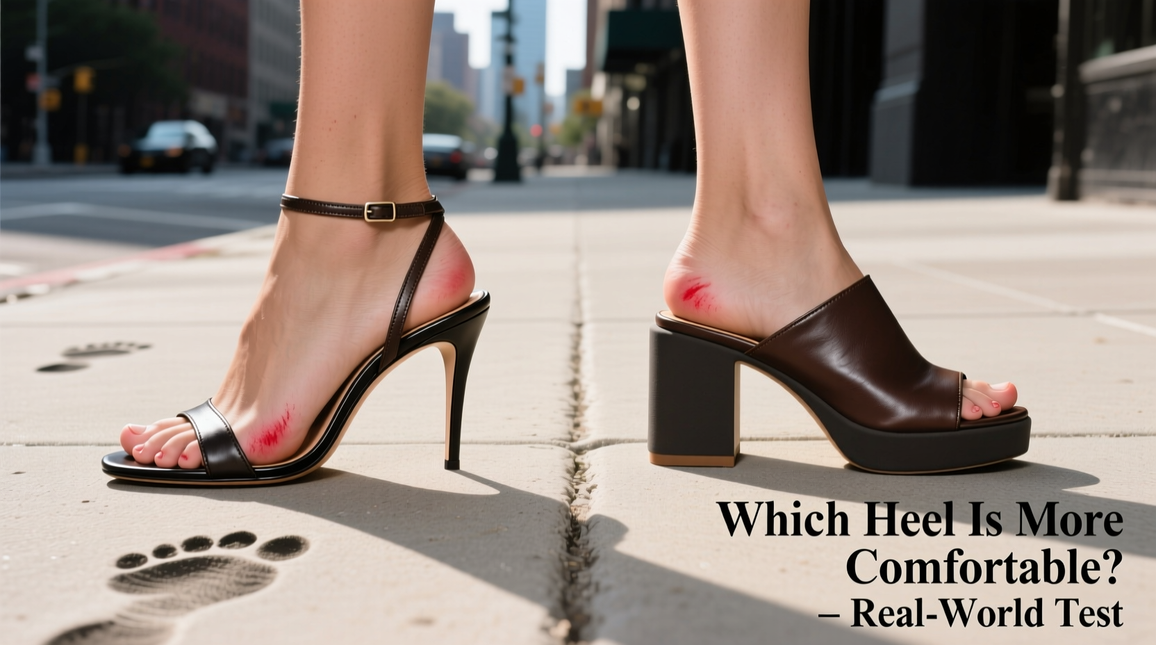 thin high heel vs block heel sandals which is actually more comfortable to walk in