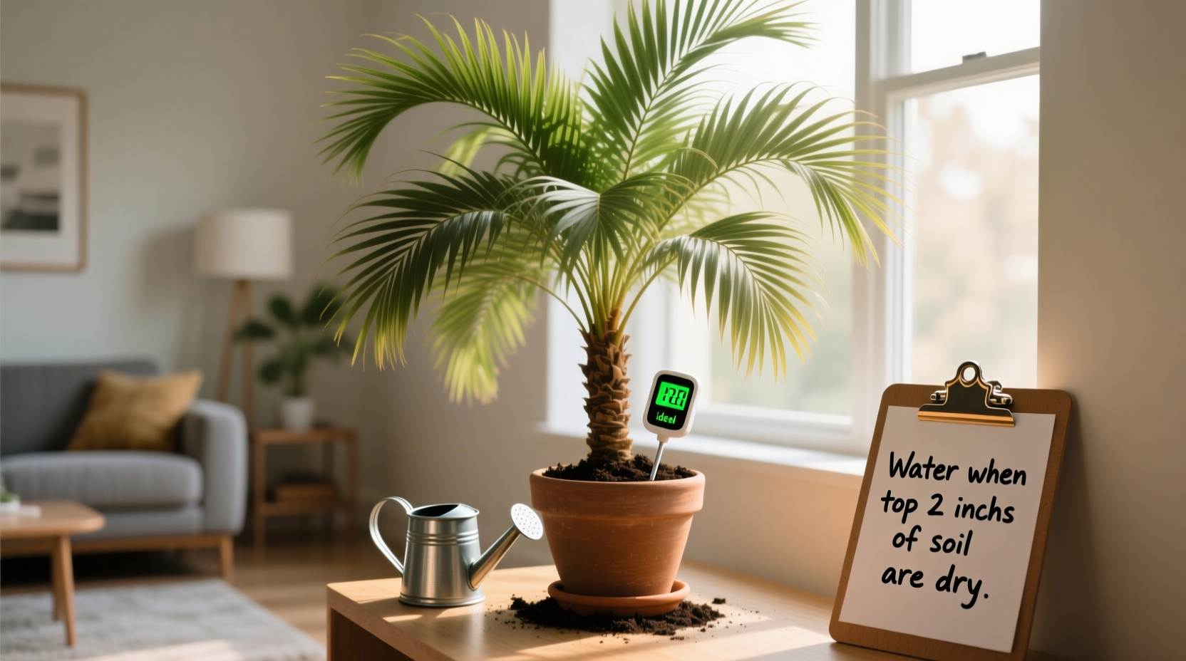 how often to water indoor palm