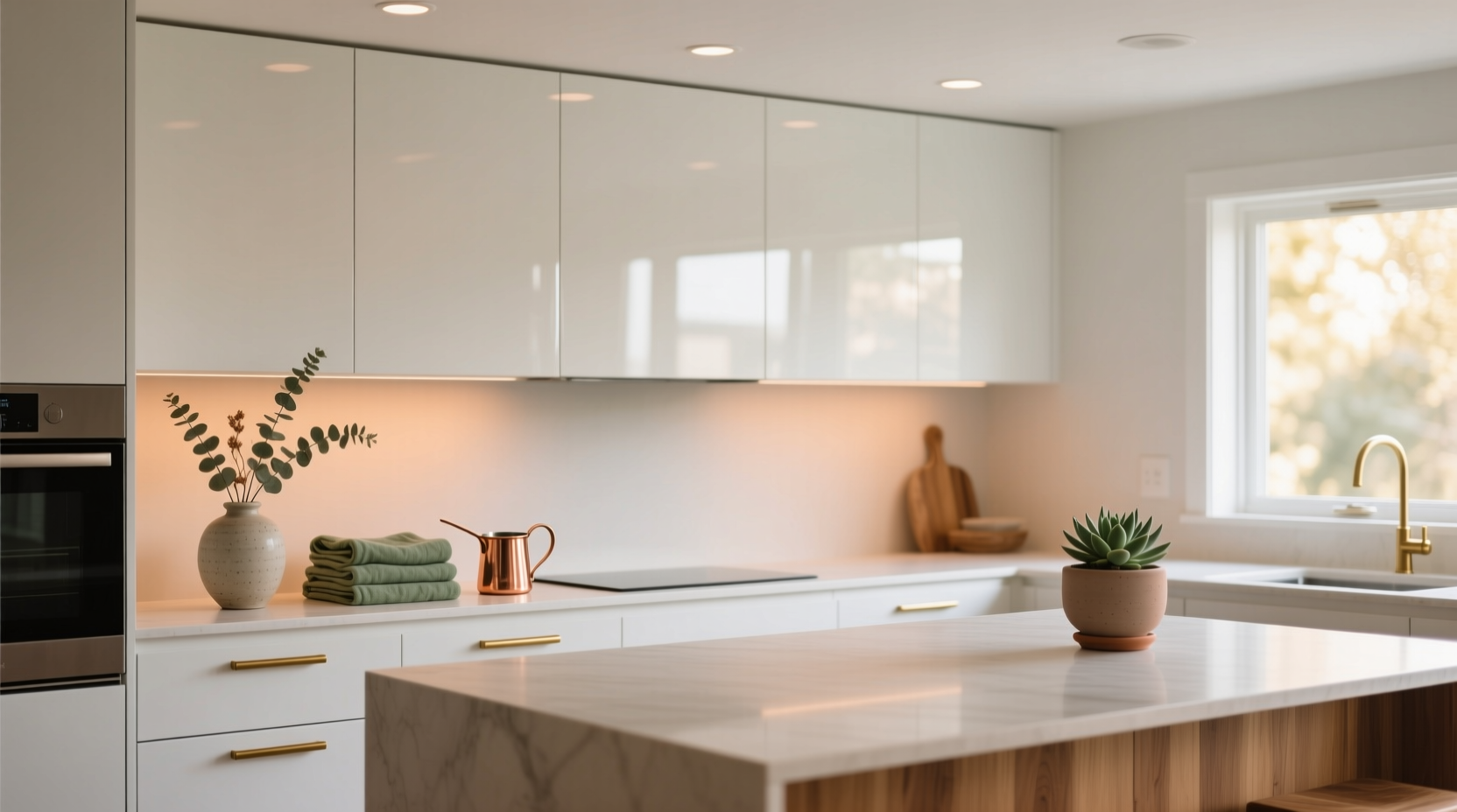 how to style above kitchen cabinets
