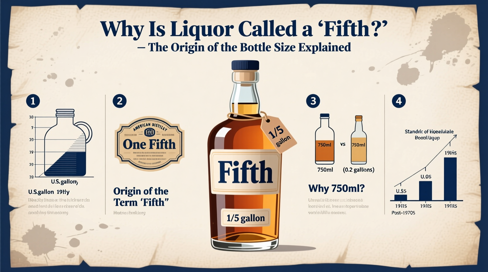 why is liquor called a fifth origin bottle size explained