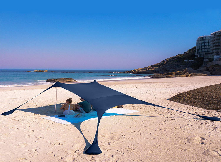 2020 New Invention PA Coated Outdoor Shade Beach Tent Sun Shelter With Sand Shovel, Portable Premium Sunshade Pop Up Beach Tent/