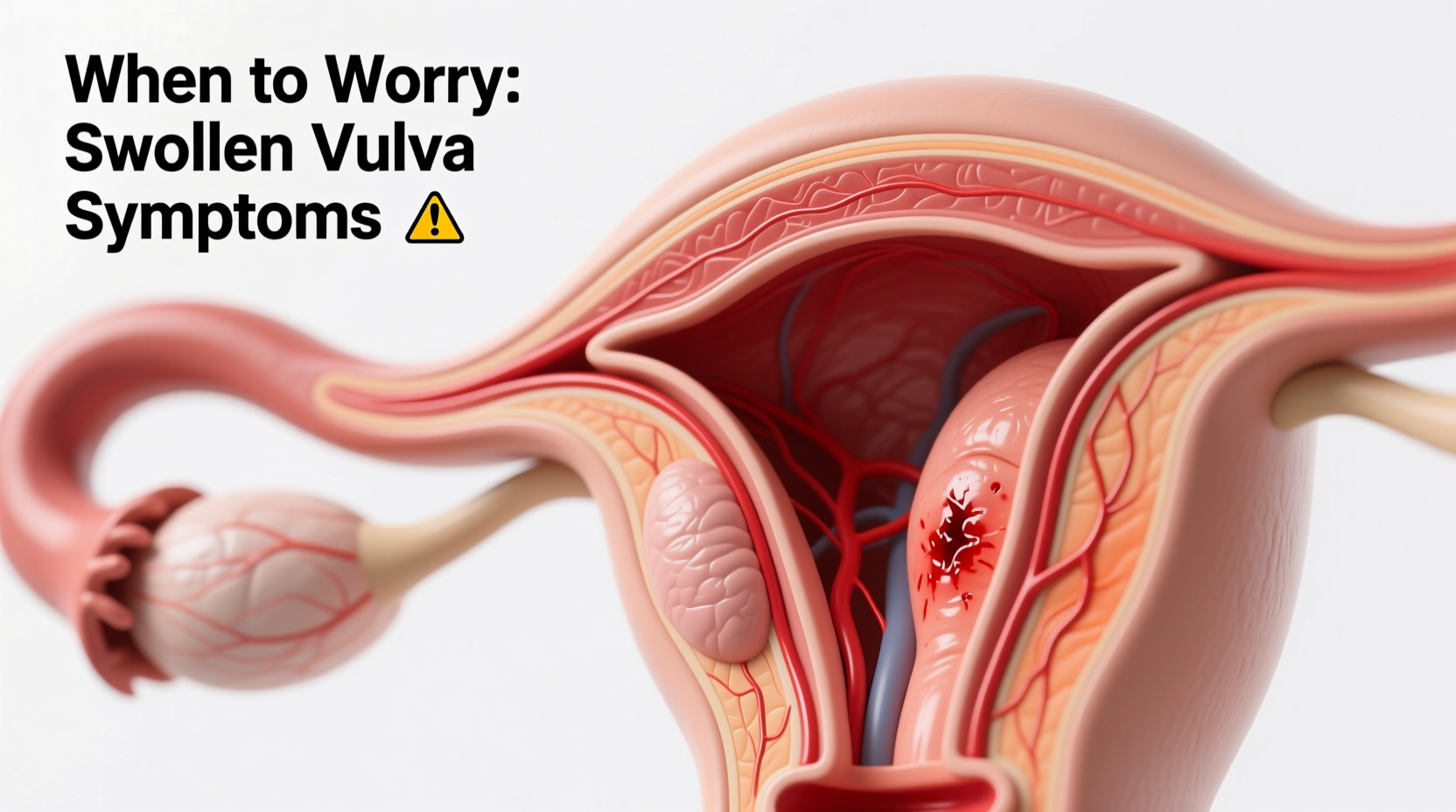 one side of vulva swollen causes symptoms when to worry