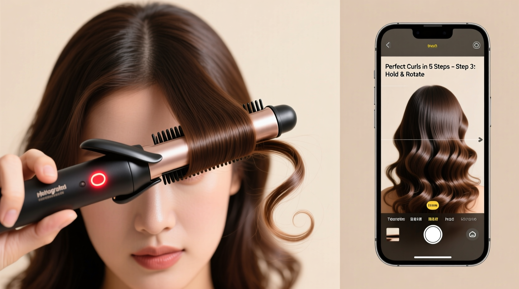 step by step guide to perfect curls using a heating brush curling iron