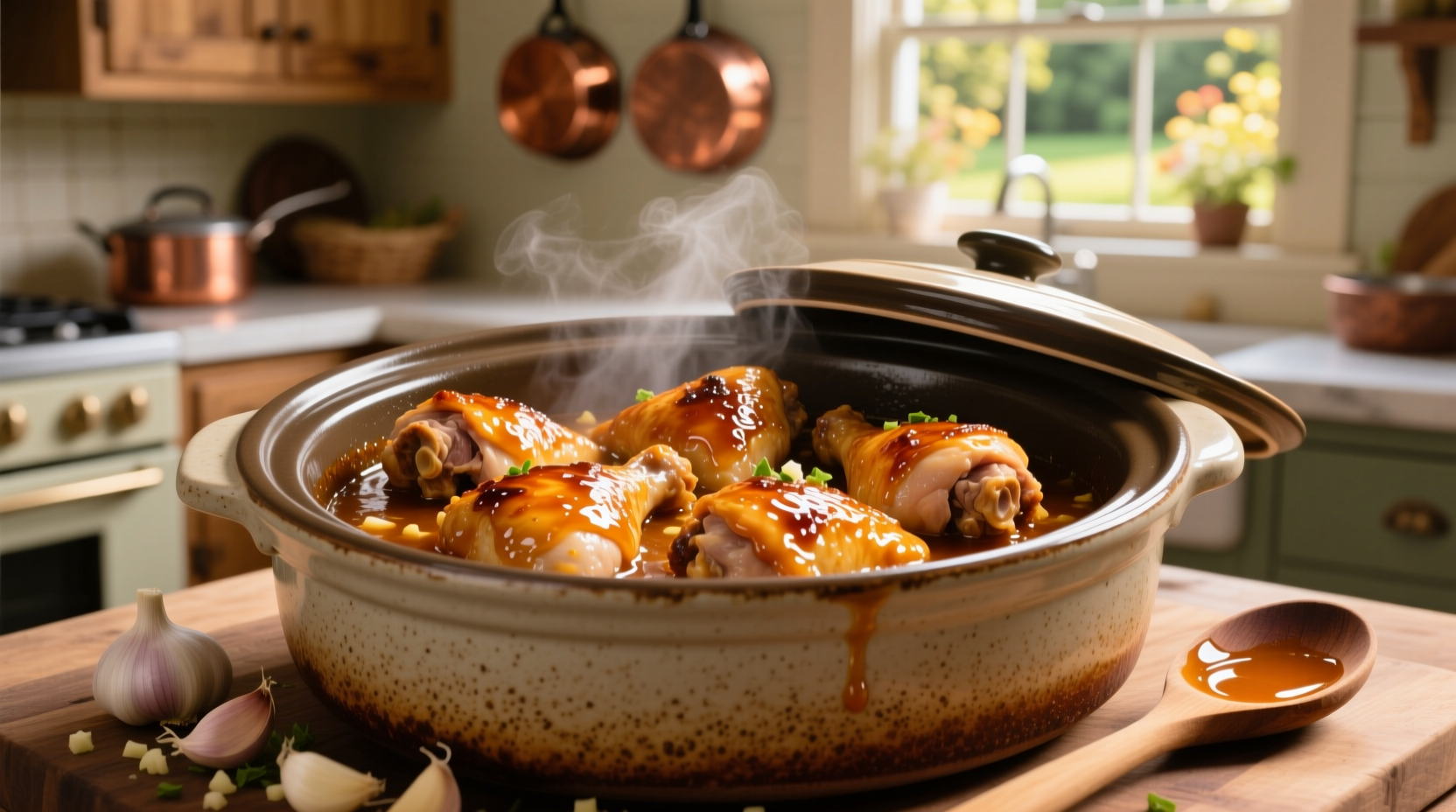 honey garlic chicken thighs in crock pot