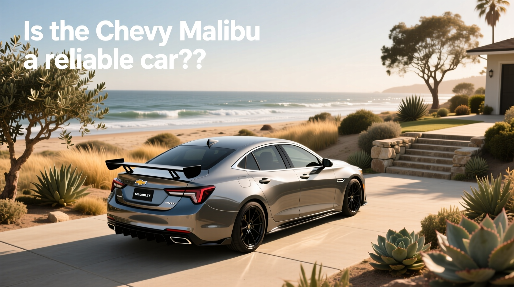 Chevy Malibu rear spoiler and hatchback detail