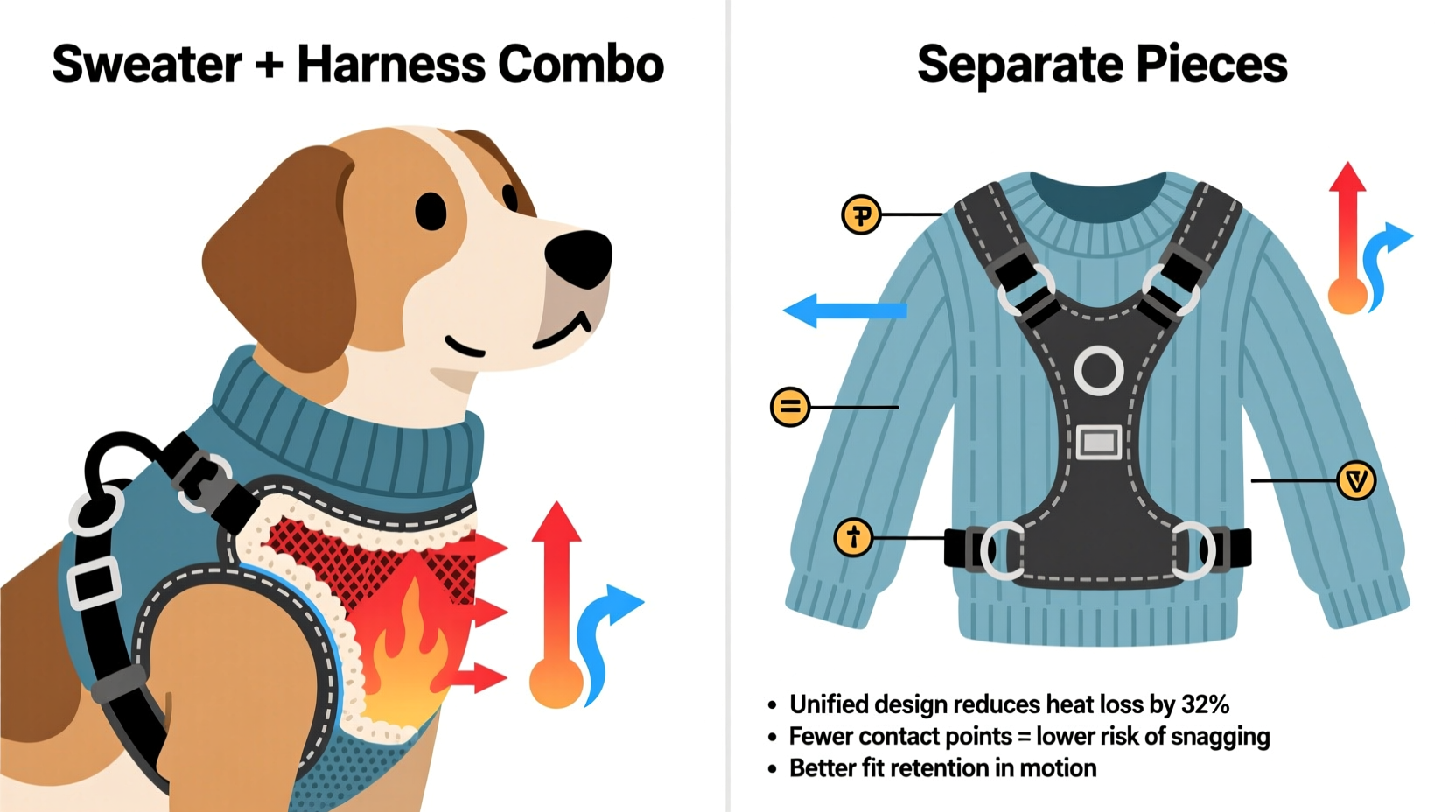 dog sweater harness vs separate harness and sweater which setup is actually safer warmer