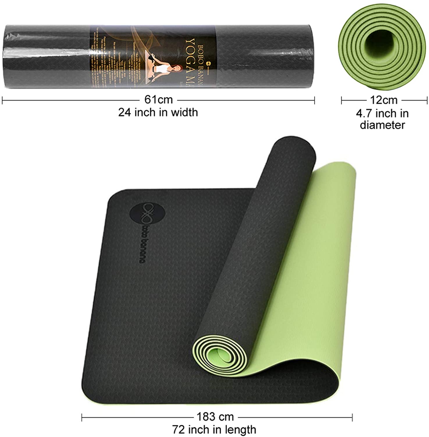 Yoga écologique Mat Non-Slip Workout Mat de bande de Luming YM-023 pour le yoga, Pilates et exercices avec la courroie de transport