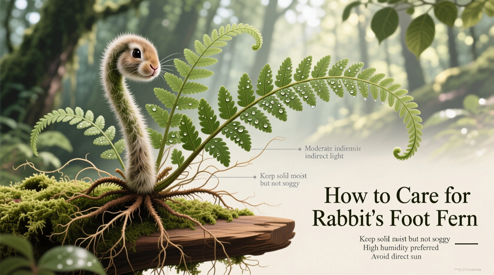 how to care for rabbits foot fern
