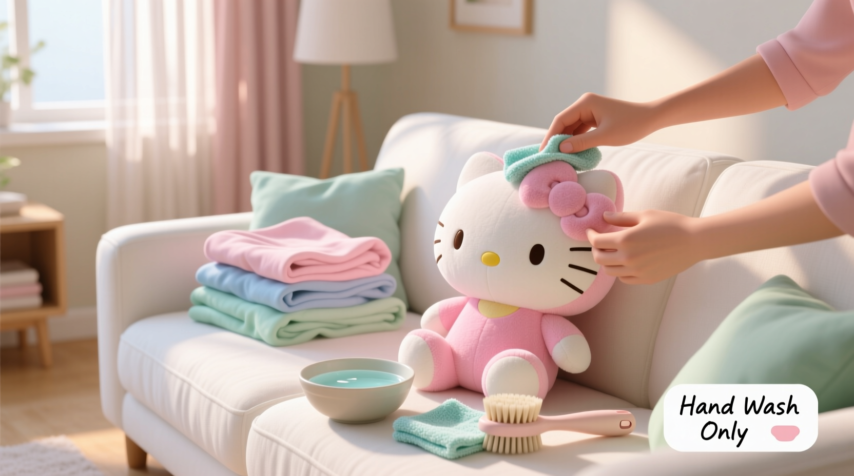 gentle and safe ways to clean your hello kitty plush toy with clothes at home