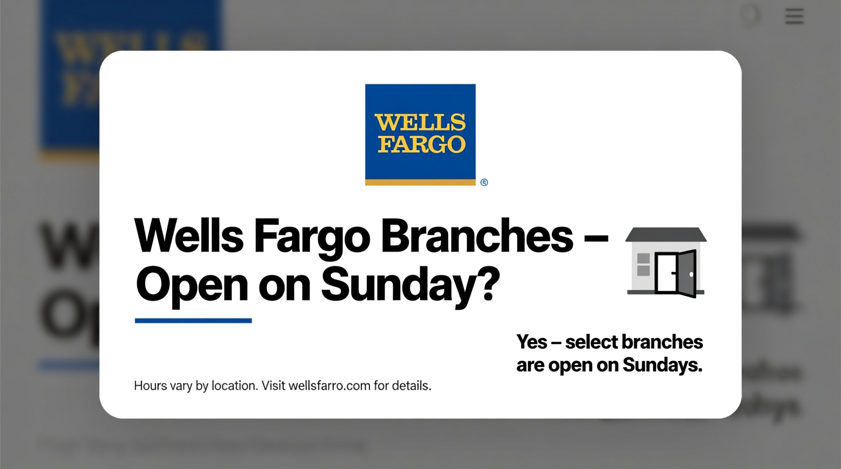 is wells fargo open on sunday