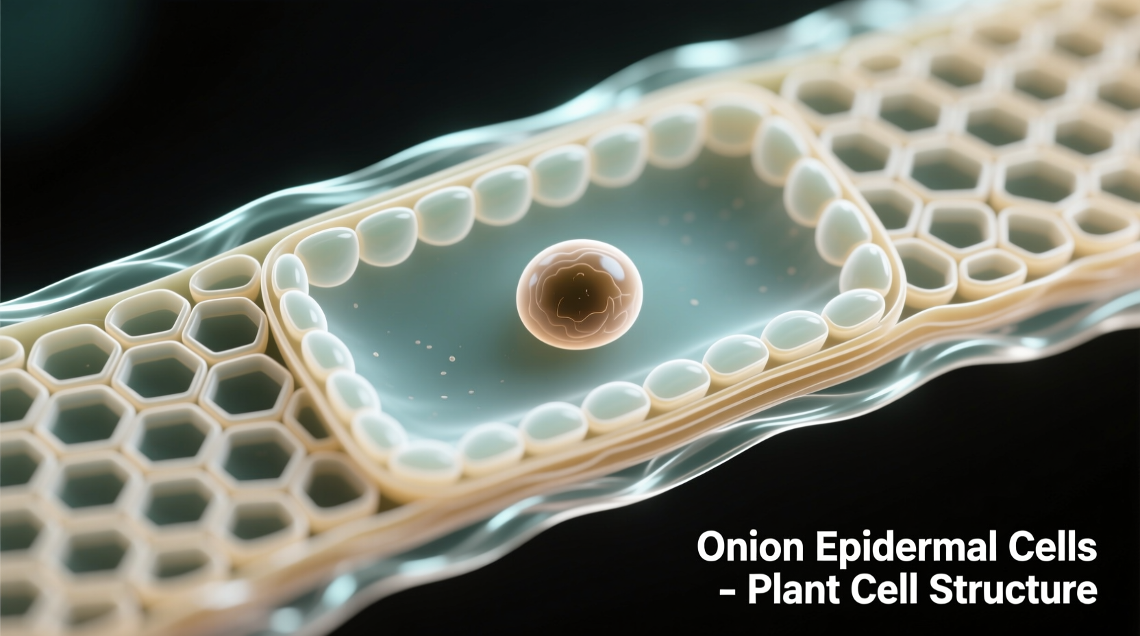 Onion cells under microscope showing rectangular structure