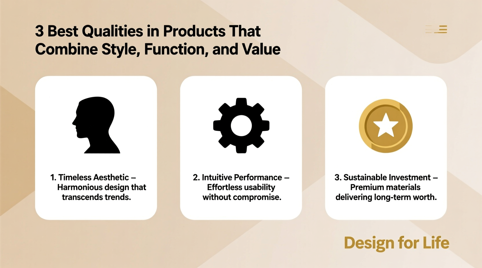 3 best qualities in products that combine style function and value