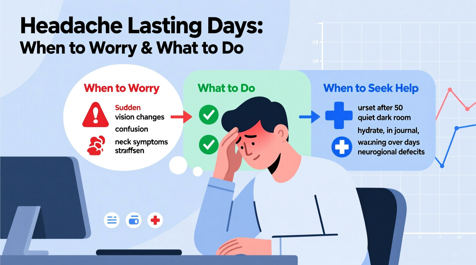 headache lasting days causes when to worry and what to do