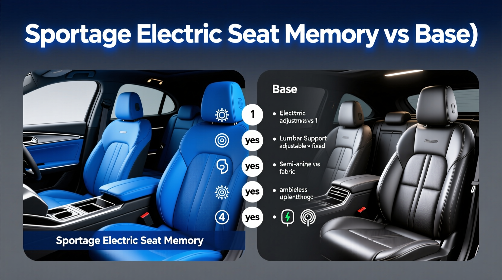 sportage electric seat memory vs base