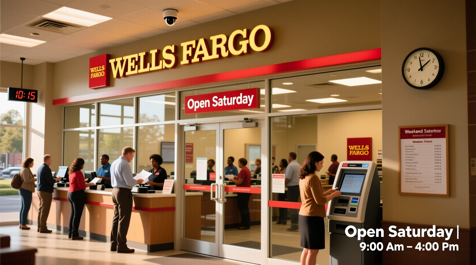 which wells fargo is open on saturday